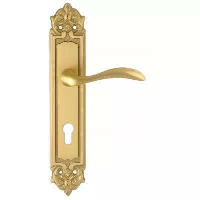 Дверная ручка на планке Extreza FLEXA-PL02-CYL-85-F02 (FLEXA 335) матовая латунь