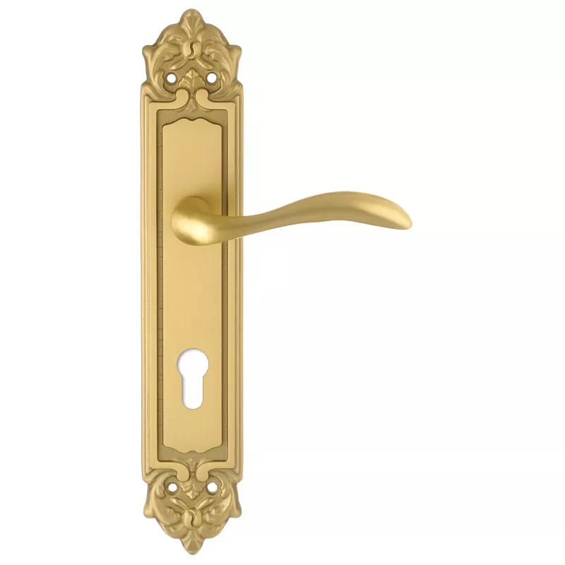 Дверная ручка на планке Extreza FLEXA-PL02-CYL-85-F02 (FLEXA 335) матовая латунь