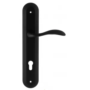 Дверная ручка на планке Extreza FLEXA-PL05-CYL-85-F22 (FLEXA 335) черный матовый