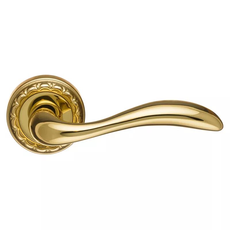 Дверная ручка Extreza "FLEXA" 335 круглая розетка R02 полированная латунь F01