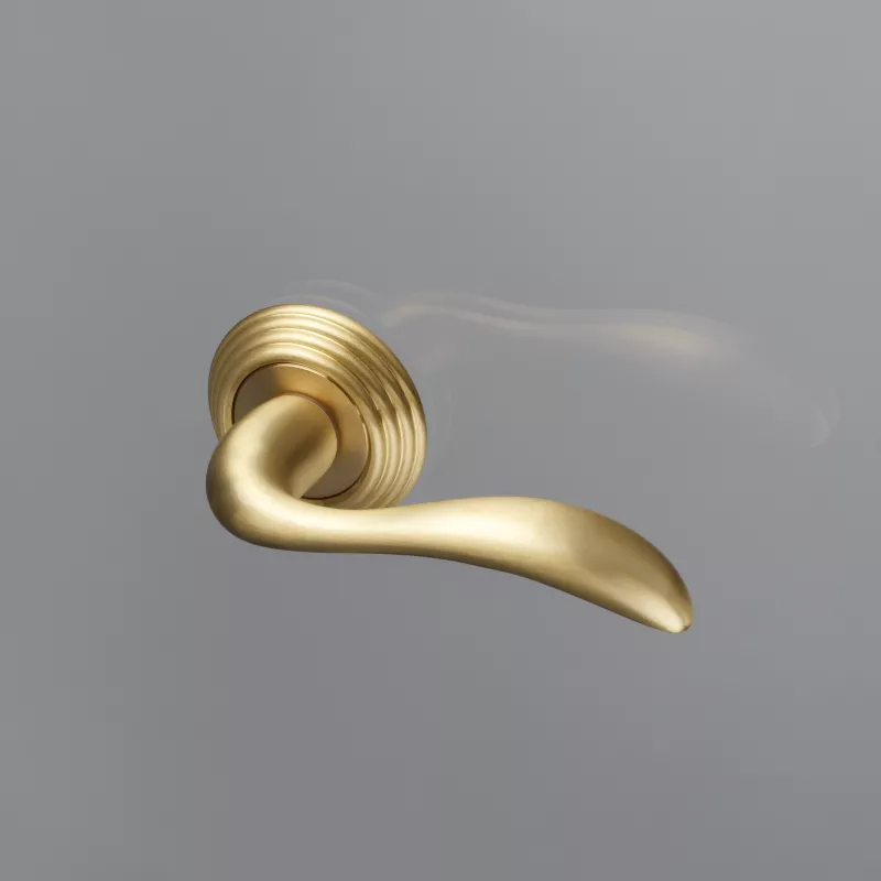 Дверная ручка Extreza "FLEXA" 335 круглая розетка R05 матовая латунь F02