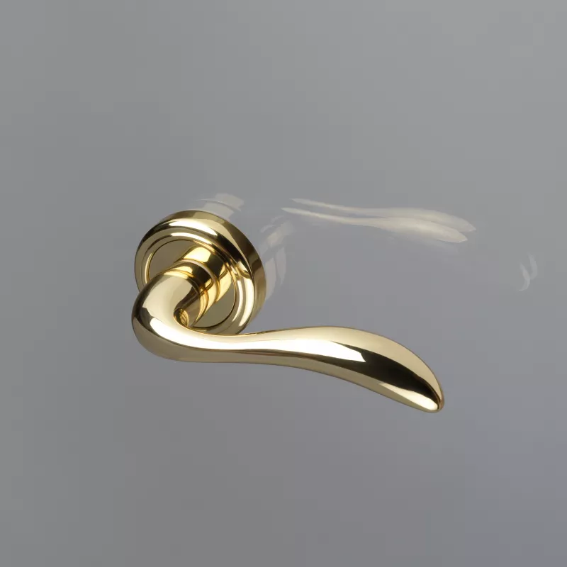 Дверная ручка Extreza "FLEXA" 335 круглая розетка R01 полированная латунь F01