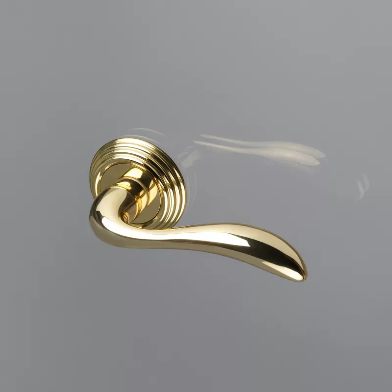 Дверная ручка Extreza "FLEXA" 335 круглая розетка R05 полированная латунь F01