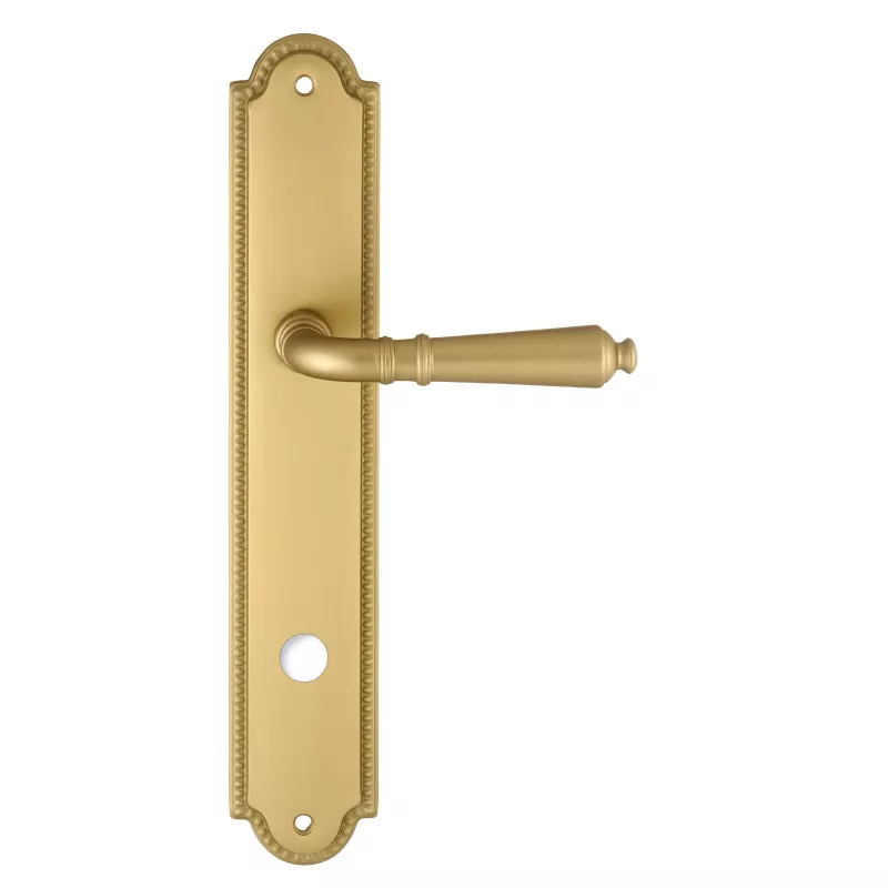 Дверная ручка на планке под WC Extreza Classic "PETRA" 304 PL03-WC-96 матовая латунь F02