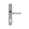 Дверная ручка на планке Extreza "DEZI" 309 PL01-CYL-85-F05-F04 матовый хром / хром / планка хром