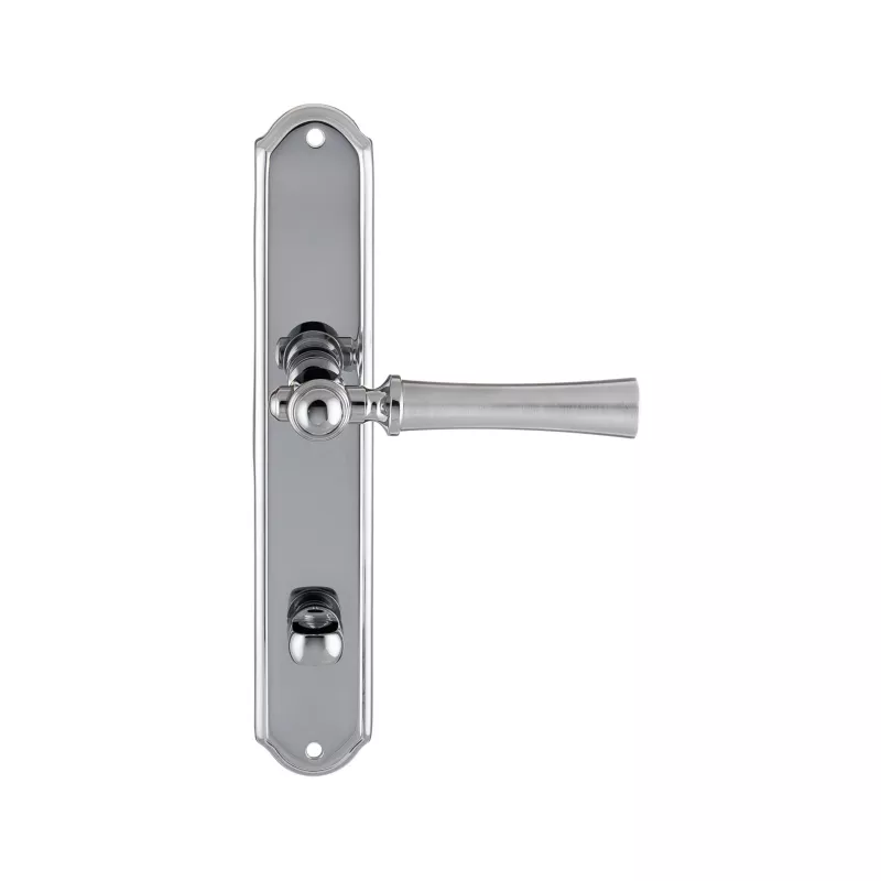 Дверная ручка на планке Extreza "DEZI" 309 PL01-WC-96-F05-F04 матовый хром / хром / планка хром