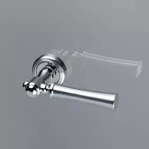 Дверная ручка на розетке Extreza DEZI-R01-F05-F04-F05 (DEZI 309) матовый хром / хром / кольцо матовый хром