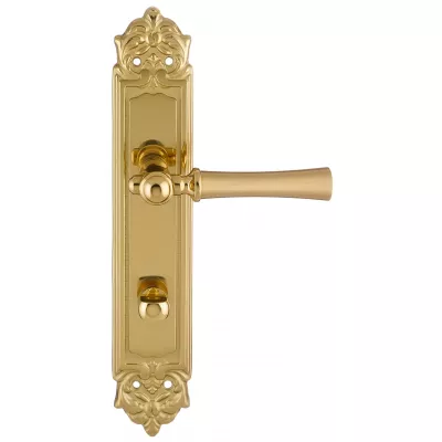 Дверная ручка на планке Extreza "DEZI" 309 PL02-WC-96-F07-F01 матовая латунь глянец / латунь / планка латунь