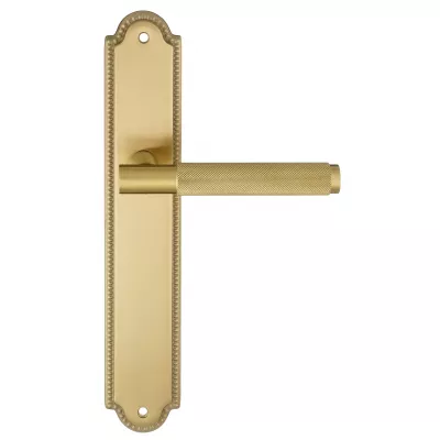 Дверная ручка на планке Extreza "TUBA" 126 PL03 матовая латунь глянец F07