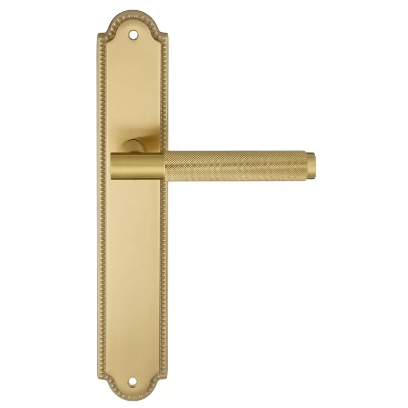 Дверная ручка на планке Extreza "TUBA" 126 PL03 матовая латунь глянец F07