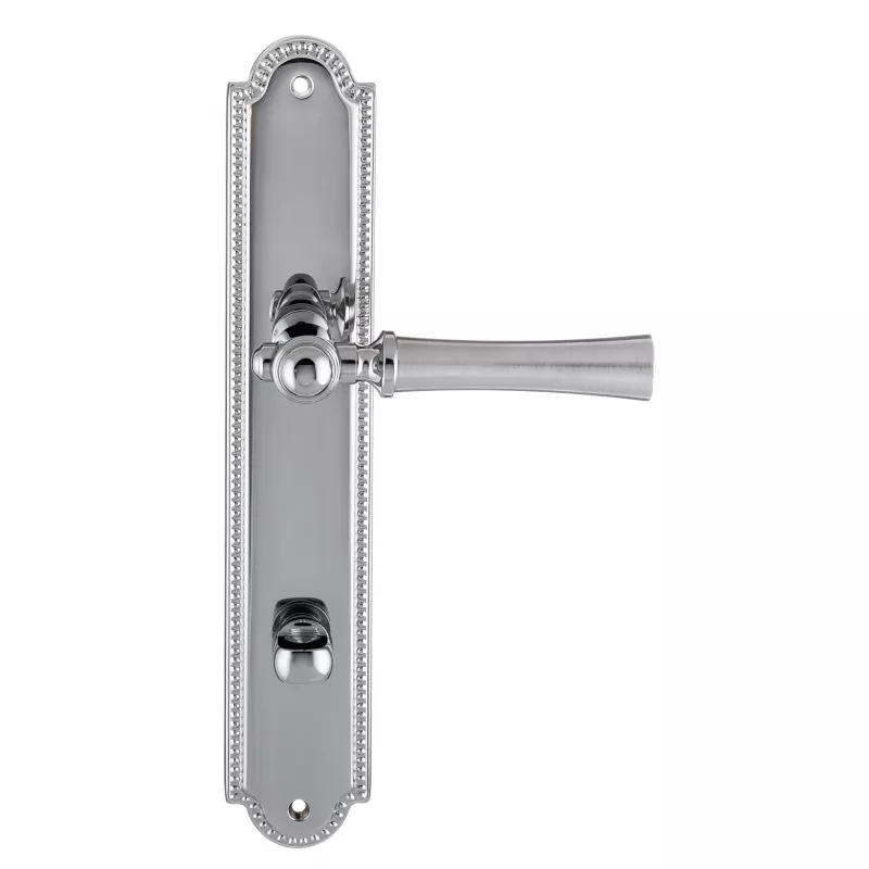 Дверная ручка на планке Extreza "DEZI" 309 PL03-WC-96-F05-F04 матовый хром / хром / планка хром