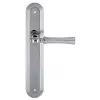 Дверная ручка на планке Extreza "DEZI" 309 PL05-F05-F04 матовый хром / хром / планка хром