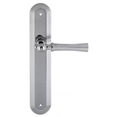 Дверная ручка на планке Extreza "DEZI" 309 PL05-F05-F04 матовый хром / хром / планка хром