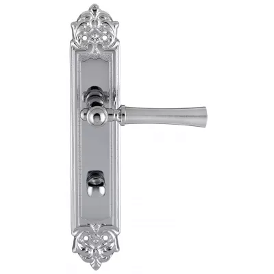 Дверная ручка на планке Extreza "DEZI" 309 PL02-WC-96-F05-F04 матовый хром / хром / планка хром