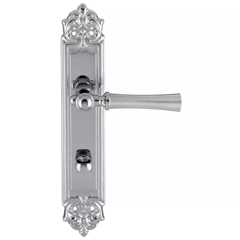 Дверная ручка на планке Extreza "DEZI" 309 PL02-WC-96-F05-F04 матовый хром / хром / планка хром