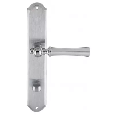 Дверная ручка на планке Extreza "DEZI" 309 PL01-WC-96-F05-F04-F05 матовый хром / хром / планка матовый хром