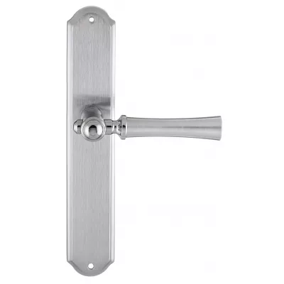 Дверная ручка на планке Extreza "DEZI" 309 PL01-F05-F04-F05 матовый хром / хром / планка матовый хром