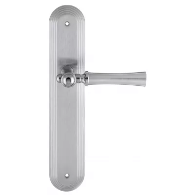 Дверная ручка на планке Extreza "DEZI" 309 PL05-F05-F04-F05 матовый хром / хром / планка матовый хром