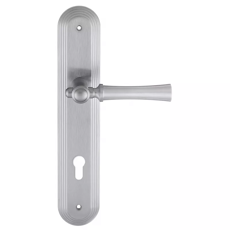 Дверная ручка на планке Extreza "DEZI" 309 PL05-CYL-85-F05 матовый хром