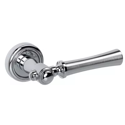 Дверная ручка на розетке Extreza DEZI-R01-F05-F04 (DEZI 309) матовый хром / хром / кольцо хром