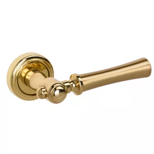 Дверная ручка на розетке Extreza DEZI-R01-F07-F01 (DEZI 309) матовая латунь глянец / латунь / кольцо латунь