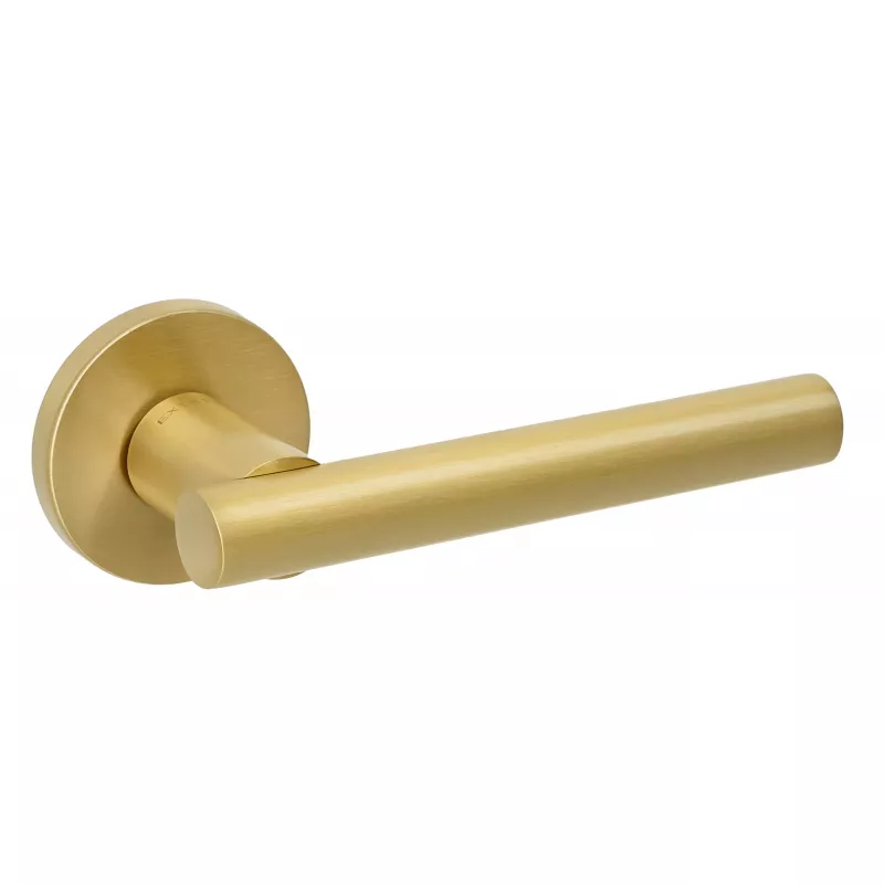 Дверная ручка Extreza HI-TECH "PIVOT" (Пивот) 132 R16 матовая латунь глянец F07