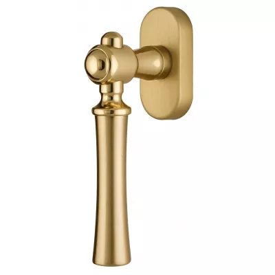 Ручка оконная Extreza DEZI-HW-F07-F01-F02 (DEZI 309) матовая латунь глянец / латунь / кольцо матовая латунь