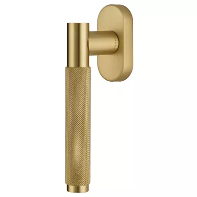 Ручка оконная Extreza Classic "TUBA" 126 HW матовая латунь глянец F07 / кольцо матовая латунь F02