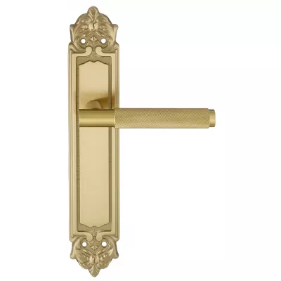 Дверная ручка на планке Extreza "TUBA" 126 PL02 матовая латунь глянец F07