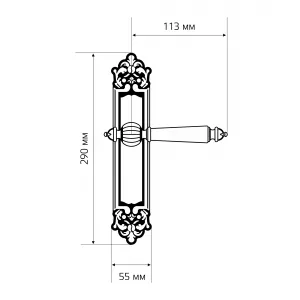 Дверная ручка на планке Extreza DANIEL-PL02-WC-96-F07 (DANIEL 308) матовая латунь глянец