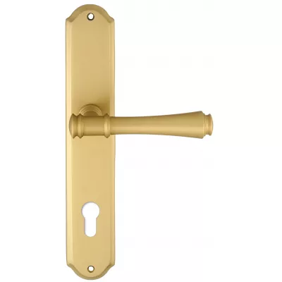 Дверная ручка Extreza "PIERO" (Пиеро) 326 на планке PL01 матовая латунь F02 под цилиндровый механизм CYL