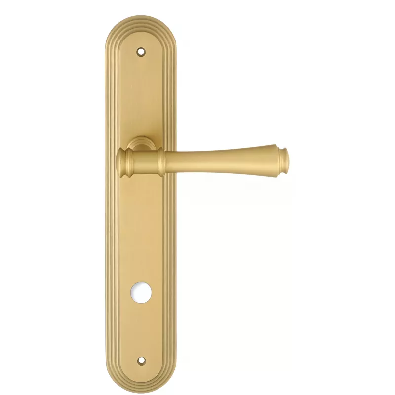 Дверная ручка Extreza "PIERO" (Пиеро) 326 на планке PL05 матовая латунь F02 сантехническая завертка WC