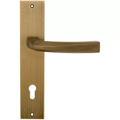 Дверная ручка на планке Extreza Hi-Tech "ELIO" 109 PL11-CYL-85 матовая бронза F03