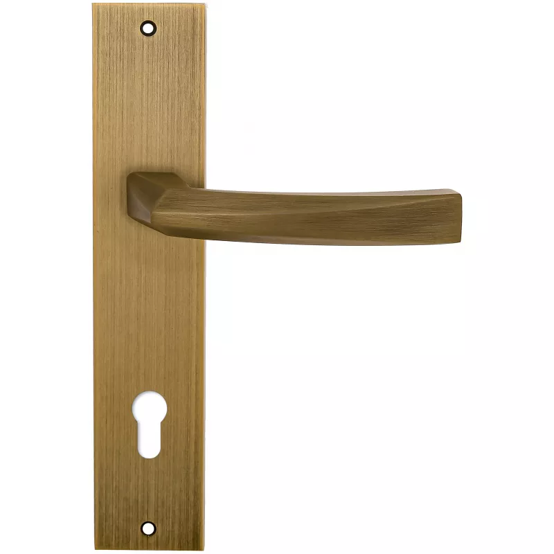 Дверная ручка на планке Extreza Hi-Tech "ELIO" 109 PL11-CYL-85 матовая бронза F03