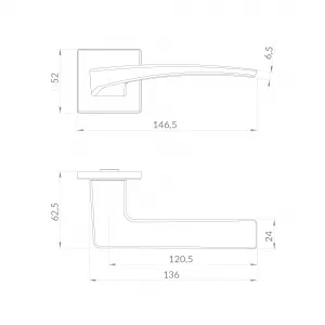 Ручка раздельная K.EST.Q52.SHARM BL-24 черный