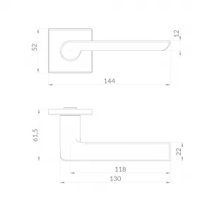 Ручка раздельная K.EST.Q52.SANDY SSG-39 сатинированное золото