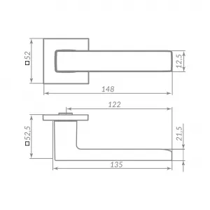 Ручка раздельная K.ARC.Q52.TERRA SSG-39 сатин.золото