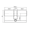 Цилиндр РЕНЦ, 60 мм К-К, цвет никель матовый, INCS 60 SN