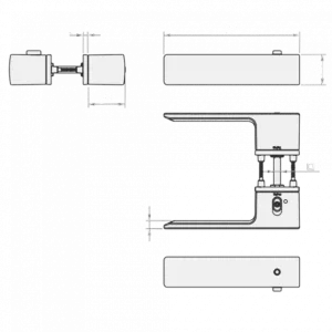 Ручка Tupai Big Line 4084 5REP-208 (  с блокировкой ) матовое золото левая R WC ( полотно 38-45 мм)