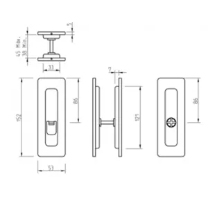 Ручка на раздвижные двери Tupai 4181 WC  5S -141 титан
