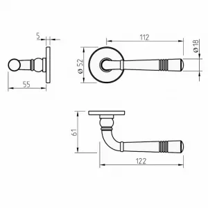 Ручка Tupai 4009 5S-01 пол латунь R