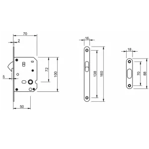 Механизм для раздвижных дверей Tupai 3859-153 Черный