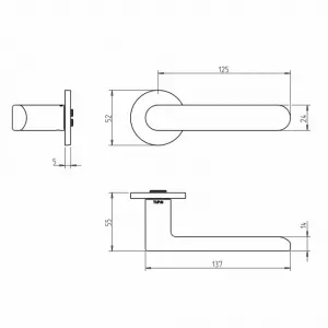 Ручка Tupai 3957 5S-142 никель R