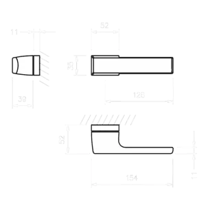 Ручка Tupai Melody 3099 RE-96 (дв.полотно 60мм) хром матовый R