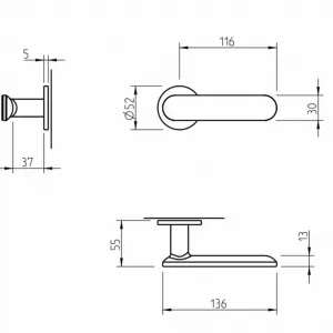 Ручка Tupai 4158 5S-153 чёрный R
