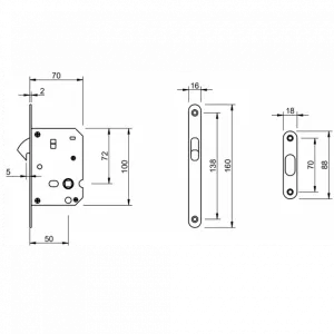 Механизм  для  раздвижных дверей Tupai 3859 -208 матовое золото