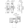 Петля Armadillo (Армадилло) скрытой установки U3D6200L SC левая (Architect 3D-ACH 60) мат. хром 60 кг