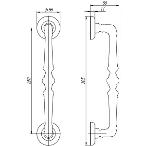 Ручка-скоба PALAZZO PULL SM AB-7 матовая бронза (1 штука)