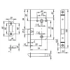 Защелка Fuaro (Фуаро) врезная PLASTP82-50 (P82-50) AB бронза
