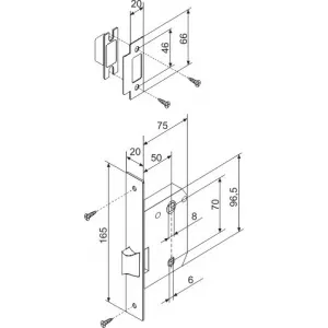 Защелка врезная METF72-50 (F72-50) GR графит